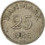 Coin, Denmark, Frederik IX, 25 Öre, 1954, Copenhagen, VF(30-35), Copper-nickel