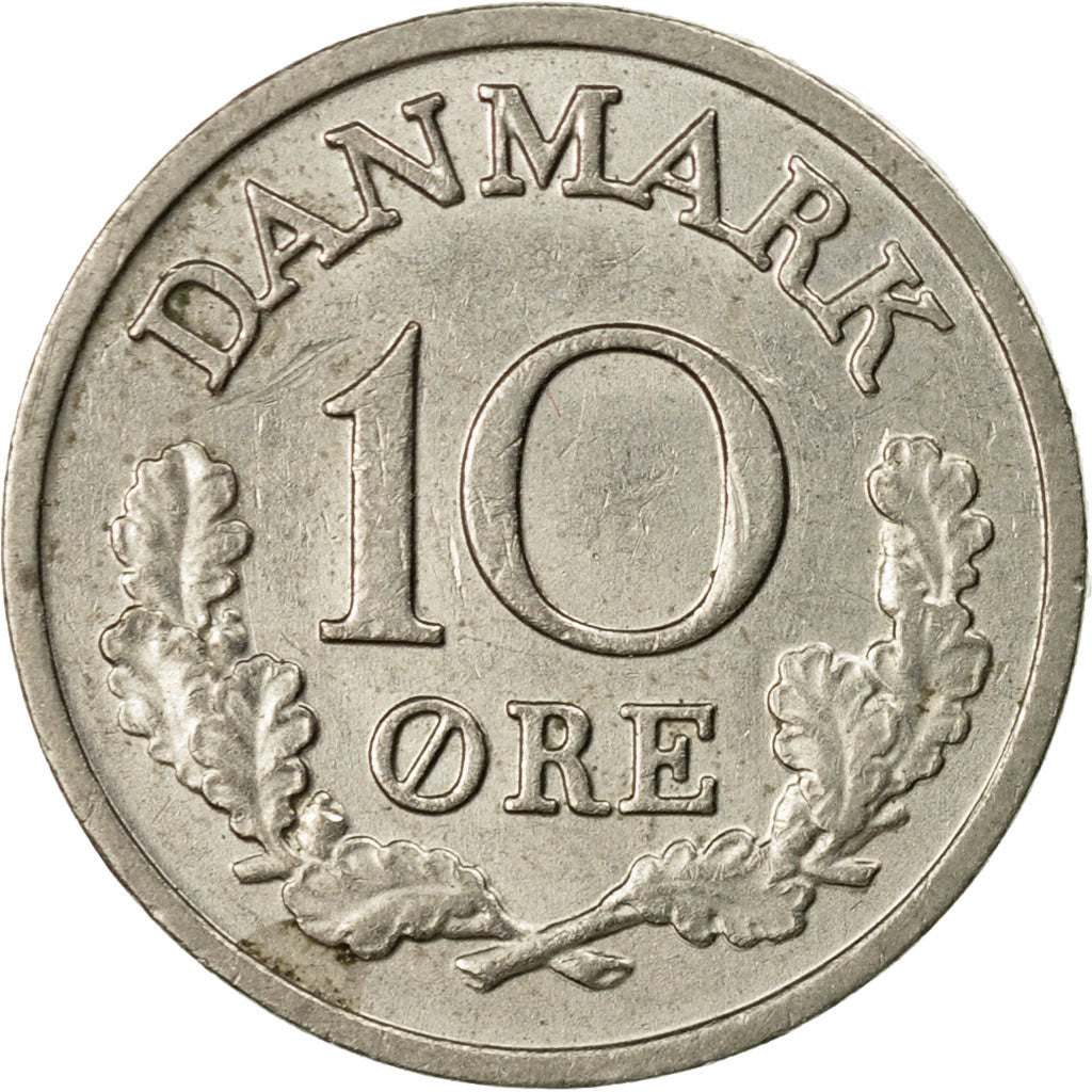 Coin, Denmark, Frederik IX, 10 Öre, 1968, Copenhagen, VF(30-35), Copper-nickel