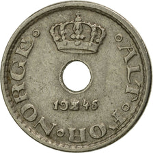 Moneda, Noruega, Haakon VII, 10 Öre, 1945, MBC, Cobre - níquel, KM:383