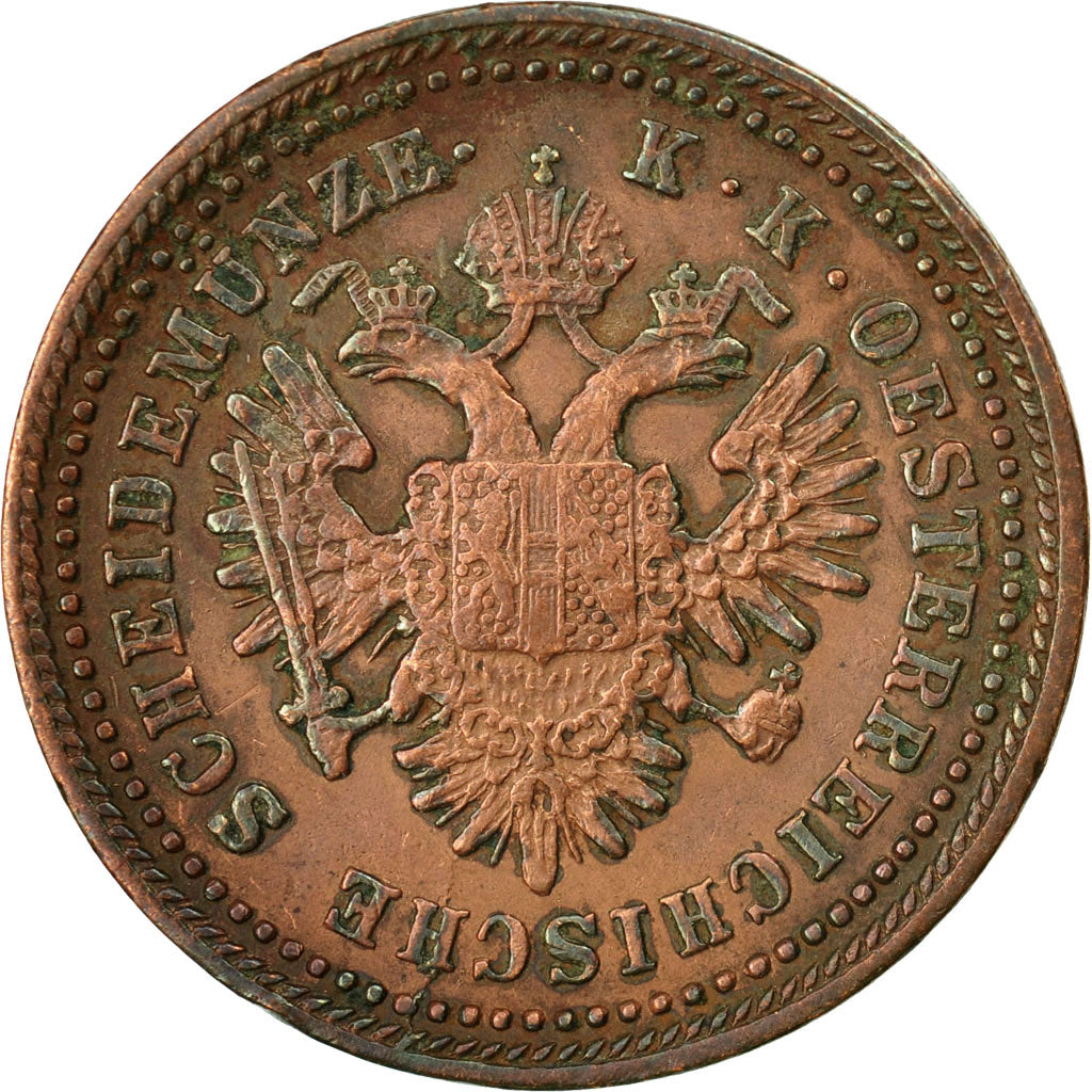 Coin, Austria, Franz Joseph I, Kreuzer, 1851, AU(55-58), Copper, KM:2185