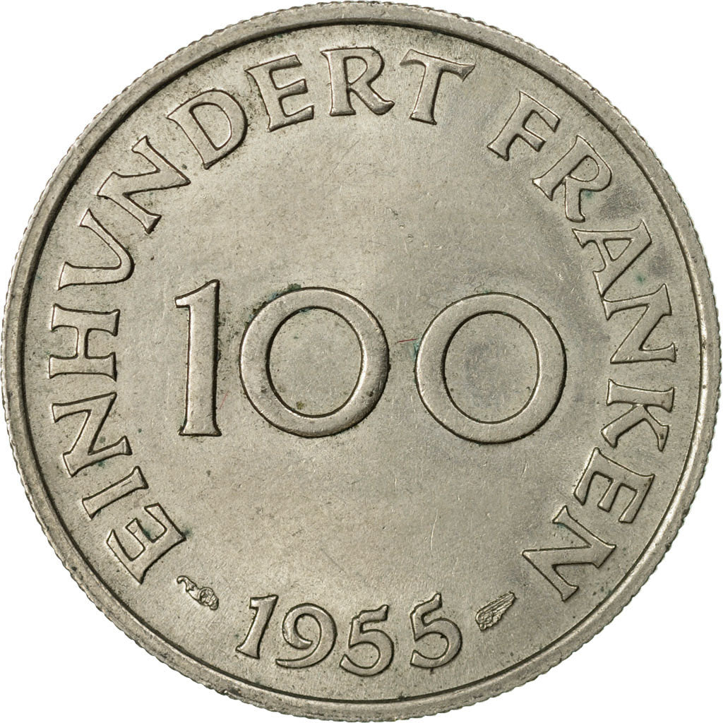 Monnaie, SAARLAND, 100 Franken, 1955, Paris, TB+, Copper-nickel, KM:4