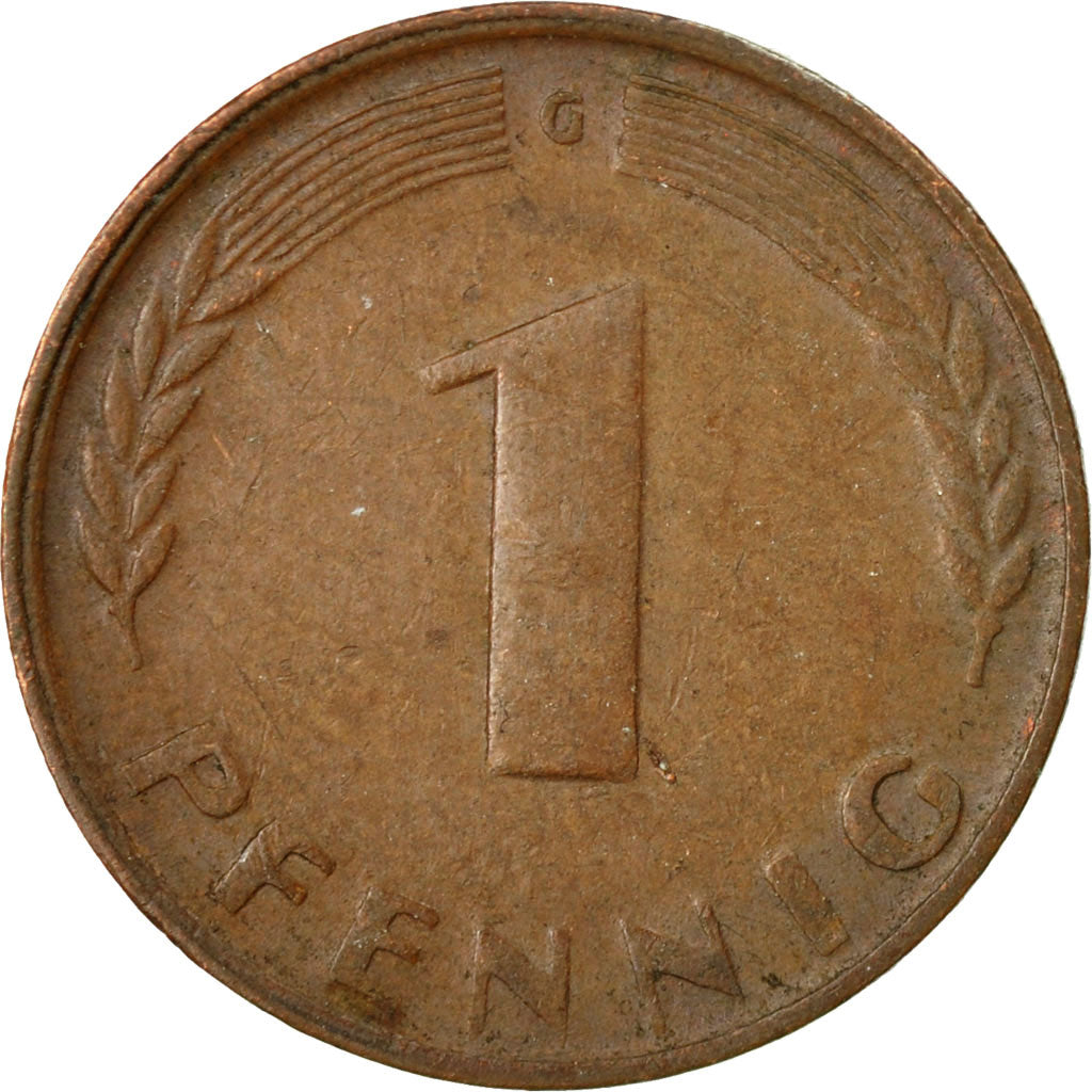 Moneta, GERMANIA - REPUBBLICA FEDERALE, Pfennig, 1949, Karlsruhe, MB+, Acciaio