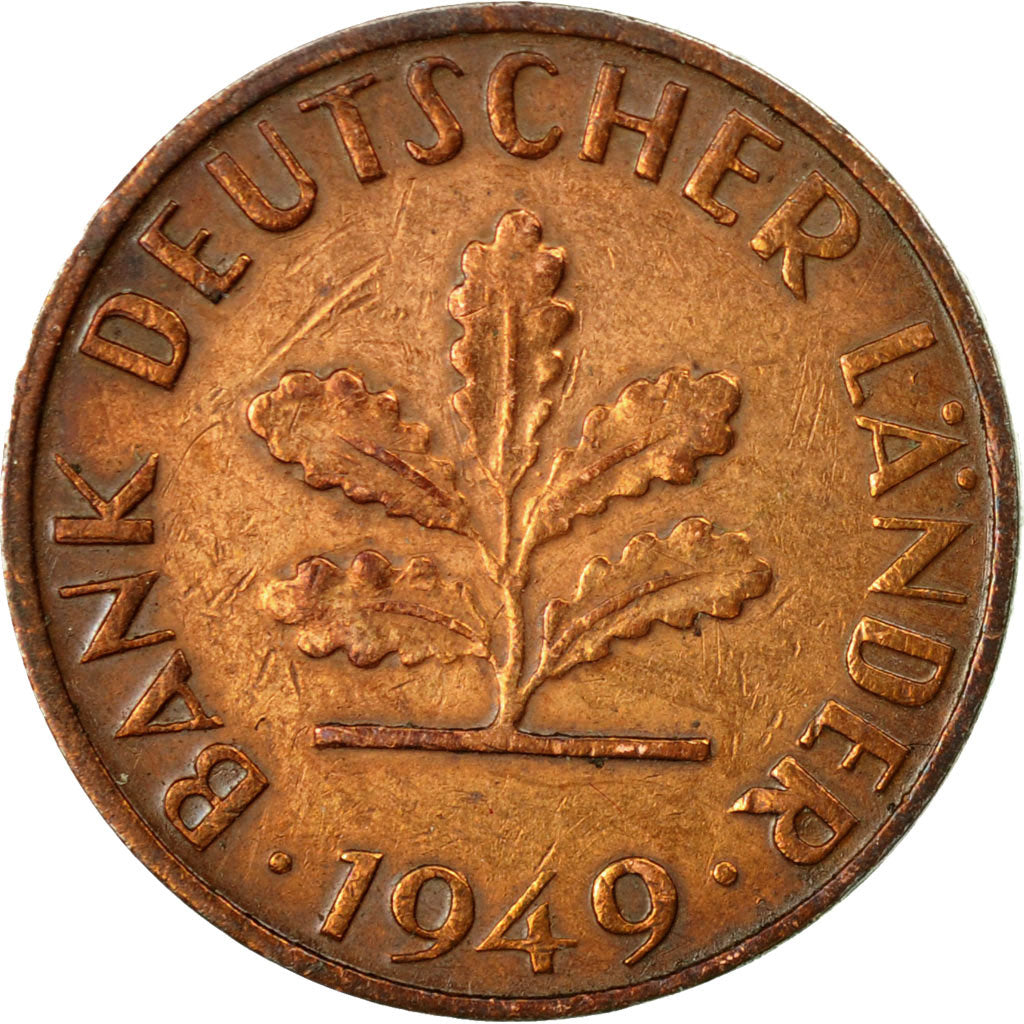 Münze, Bundesrepublik Deutschland, Pfennig, 1949, Hambourg, S+, Copper Plated
