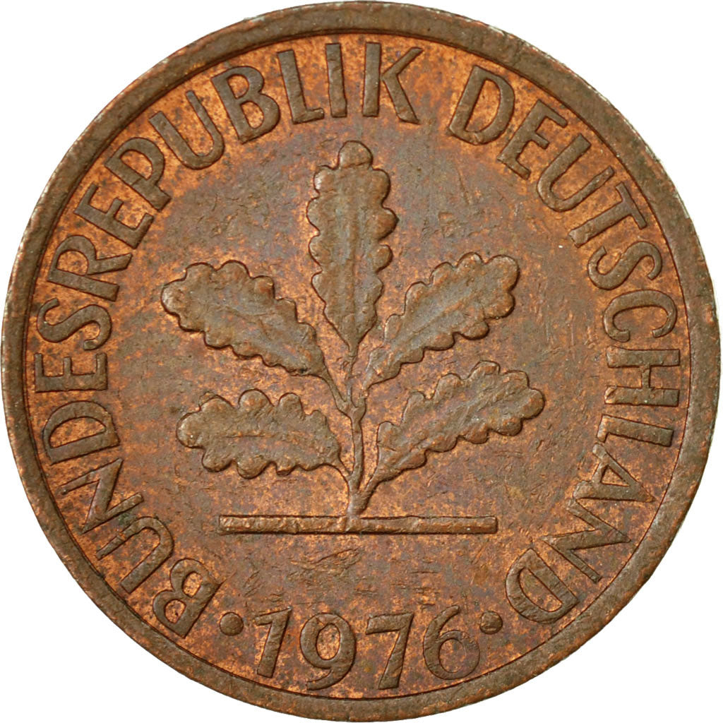 Monnaie, République fédérale allemande, Pfennig, 1976, Karlsruhe, TB+, Copper