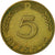Coin, GERMANY - FEDERAL REPUBLIC, 5 Pfennig, 1949, Stuttgart, VF(30-35), Brass
