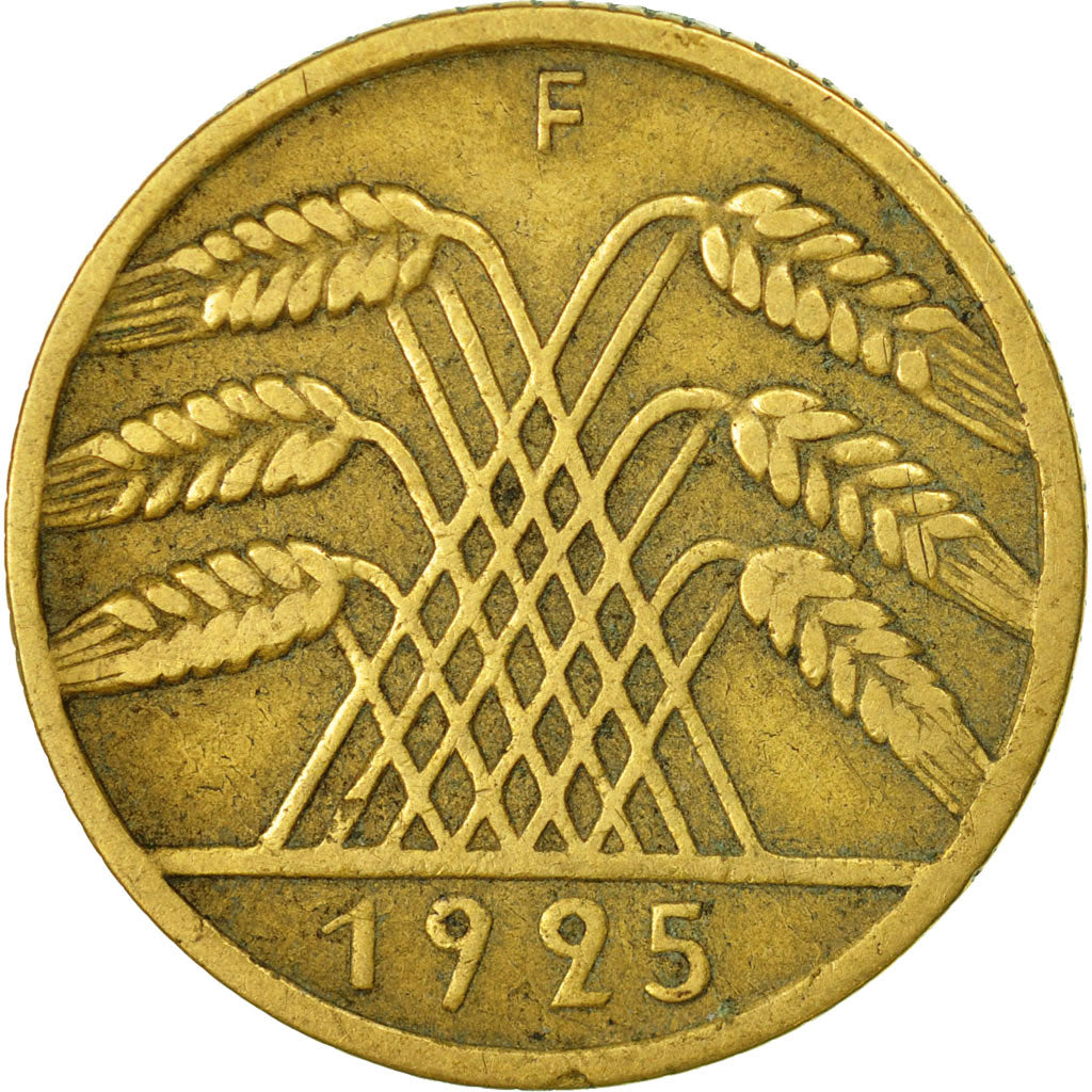 Moneta, NIEMCY, REP. WEIMARSKA, 10 Reichspfennig, 1925, Stuttgart, EF(40-45)