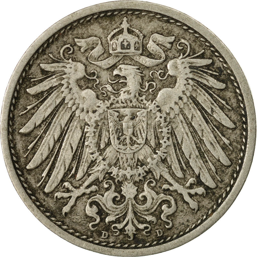 Coin, GERMANY - EMPIRE, Wilhelm II, 10 Pfennig, 1908, Munich, EF(40-45)
