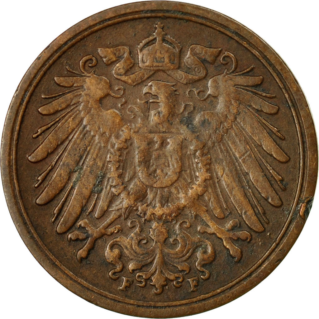 Moneda, ALEMANIA - IMPERIO, Wilhelm II, Pfennig, 1900, Stuttgart, MBC, Cobre
