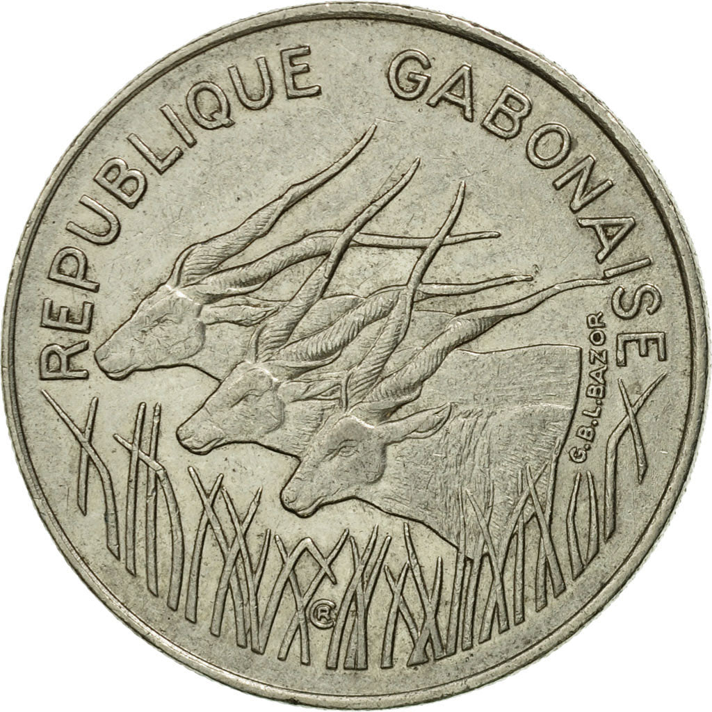 Coin, Gabon, 100 Francs, 1977, Paris, EF(40-45), Nickel, KM:13