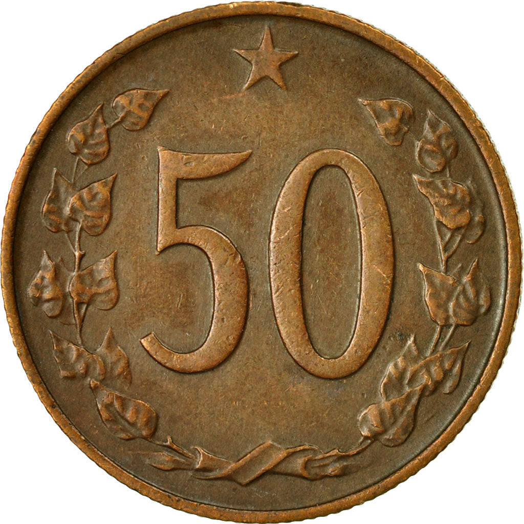 Münze, Tschechoslowakei, 50 Haleru, 1963, SS, Bronze, KM:55.1