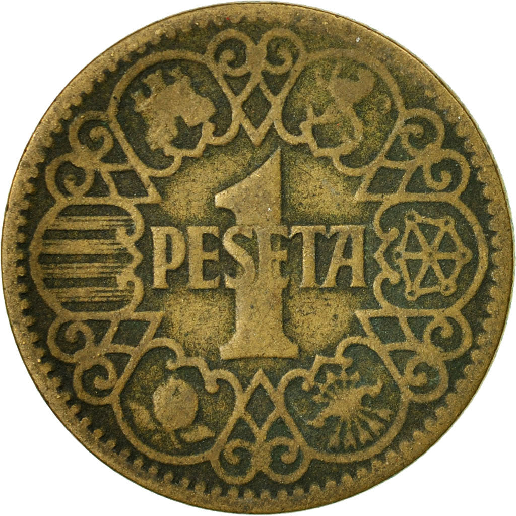 Coin, Spain, Peseta, 1944, VF(20-25), Aluminum-Bronze, KM:767