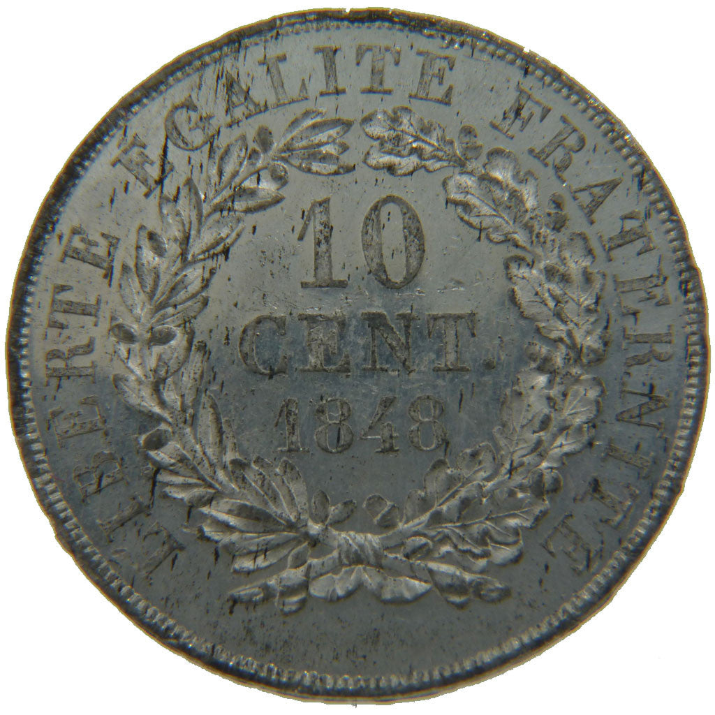 France, 10 Centimes, Concours de Vauthier-Galle, 1848, Paris, Pattern, Tin