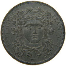 France, 10 Centimes, Concours de Moullé, 1848, Paris, Essai, Étain, SUP+