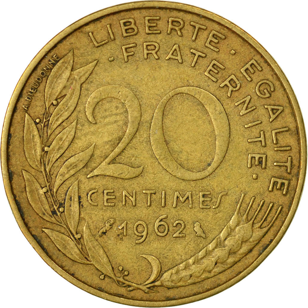 Coin, France, Marianne, 20 Centimes, 1962, Paris, VF(30-35), Aluminum-Bronze