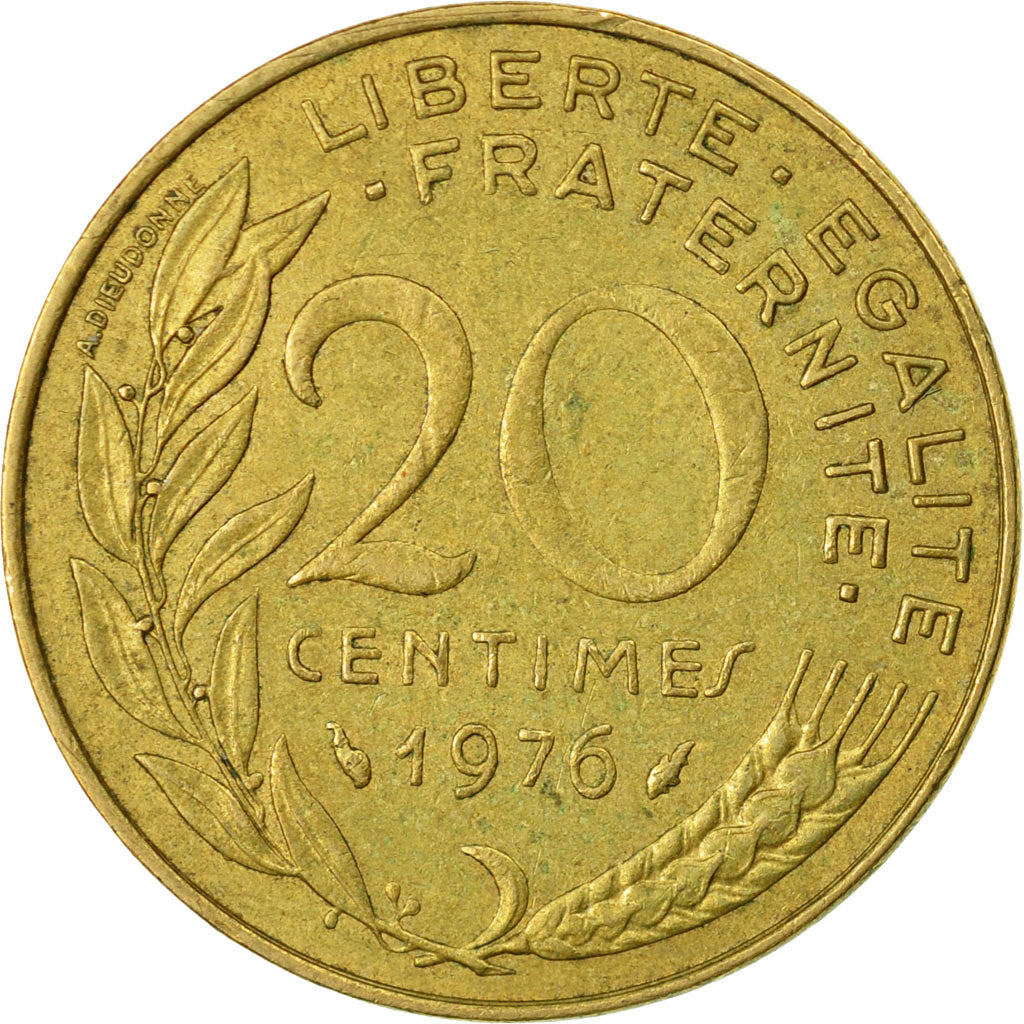 Coin, France, Marianne, 20 Centimes, 1976, Paris, VF(30-35), Aluminum-Bronze