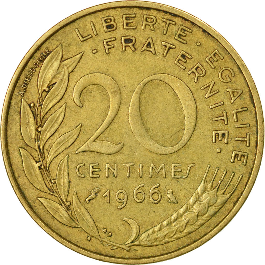 Monnaie, France, Marianne, 20 Centimes, 1966, Paris, TB+, Aluminum-Bronze