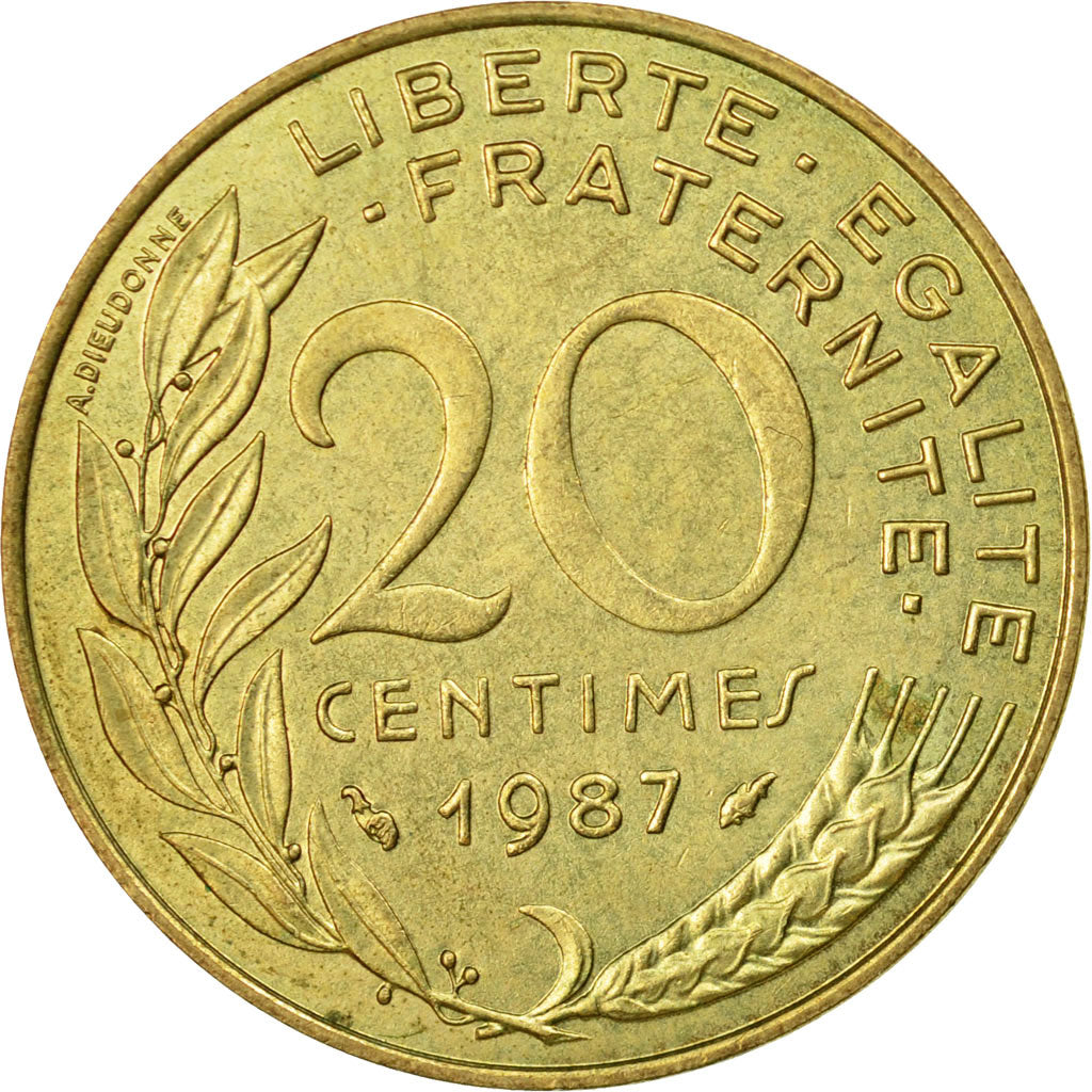 Münze, Frankreich, Marianne, 20 Centimes, 1987, Paris, S+, Aluminum-Bronze