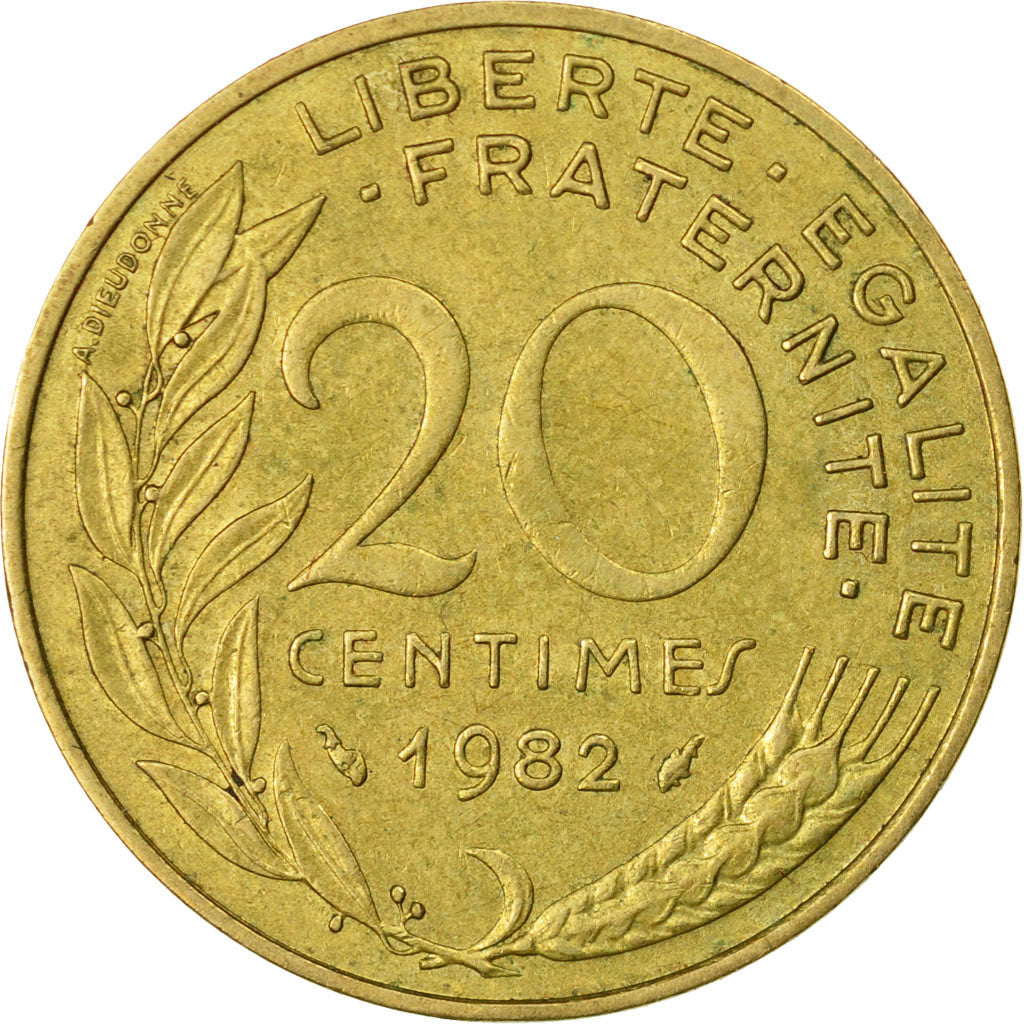 Coin, France, Marianne, 20 Centimes, 1982, Paris, VF(30-35), Aluminum-Bronze