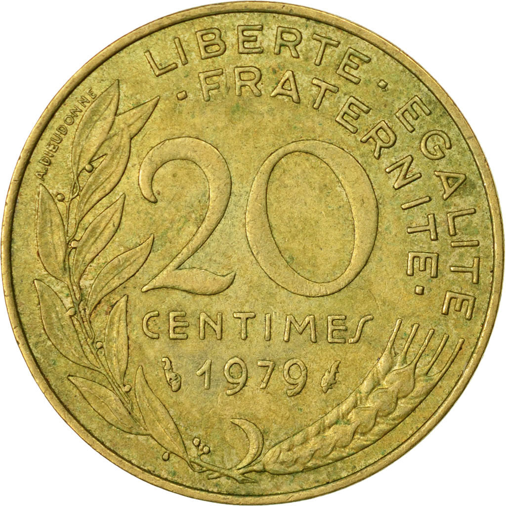 Coin, France, Marianne, 20 Centimes, 1979, Paris, VF(30-35), Aluminum-Bronze