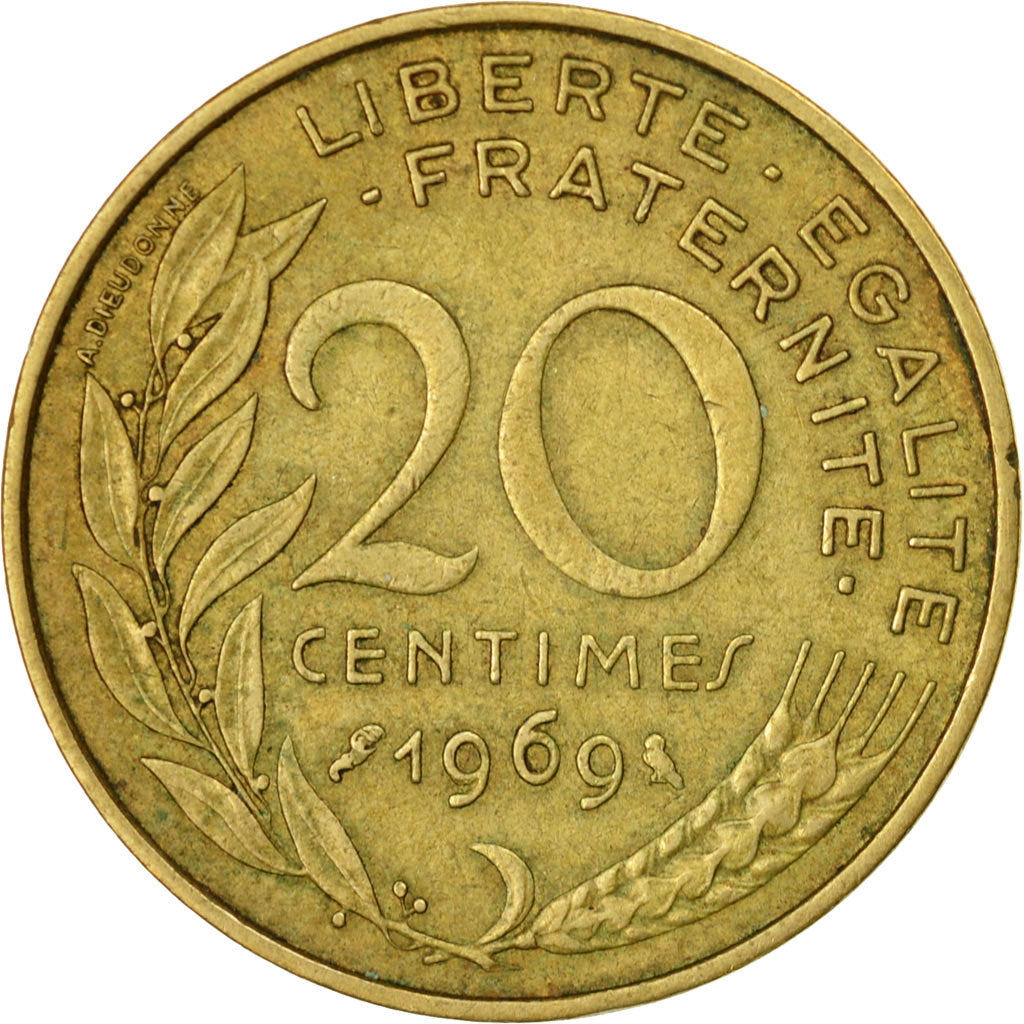 Monnaie, France, Marianne, 20 Centimes, 1969, Paris, TB+, Aluminum-Bronze