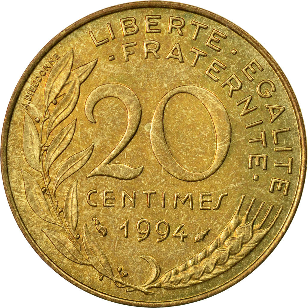Monnaie, France, Marianne, 20 Centimes, 1994, Paris, TTB, Aluminum-Bronze