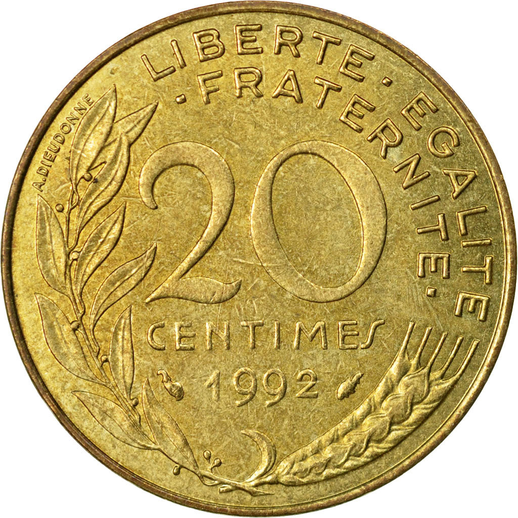 Monnaie, France, Marianne, 20 Centimes, 1992, Paris, TTB, Aluminum-Bronze