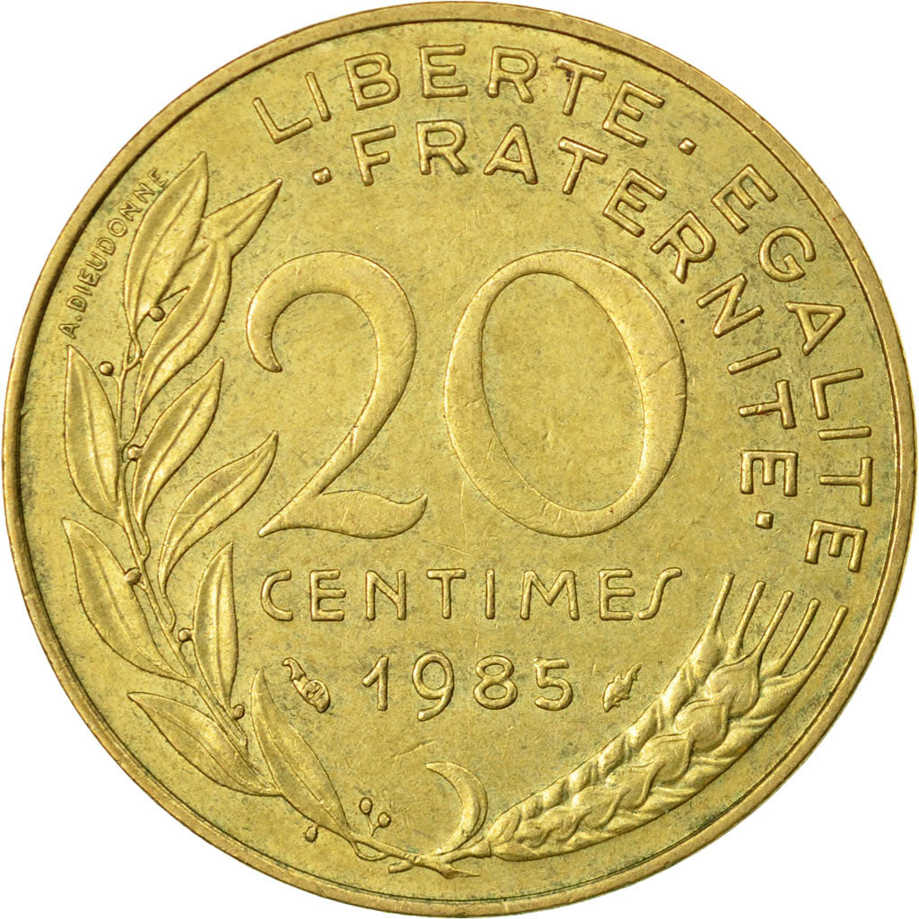 Coin, France, Marianne, 20 Centimes, 1985, Paris, EF(40-45), Aluminum-Bronze