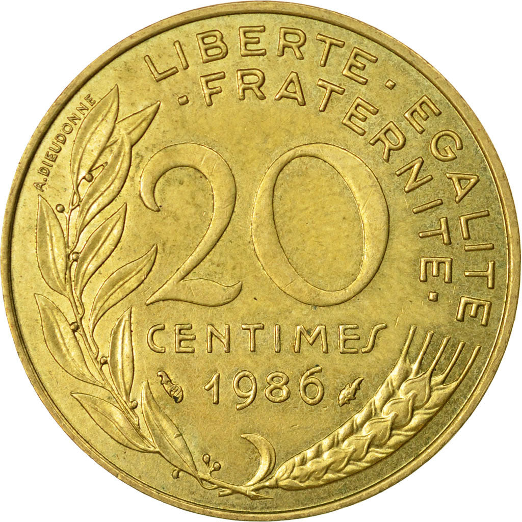 Coin, France, Marianne, 20 Centimes, 1986, Paris, VF(30-35), Aluminum-Bronze