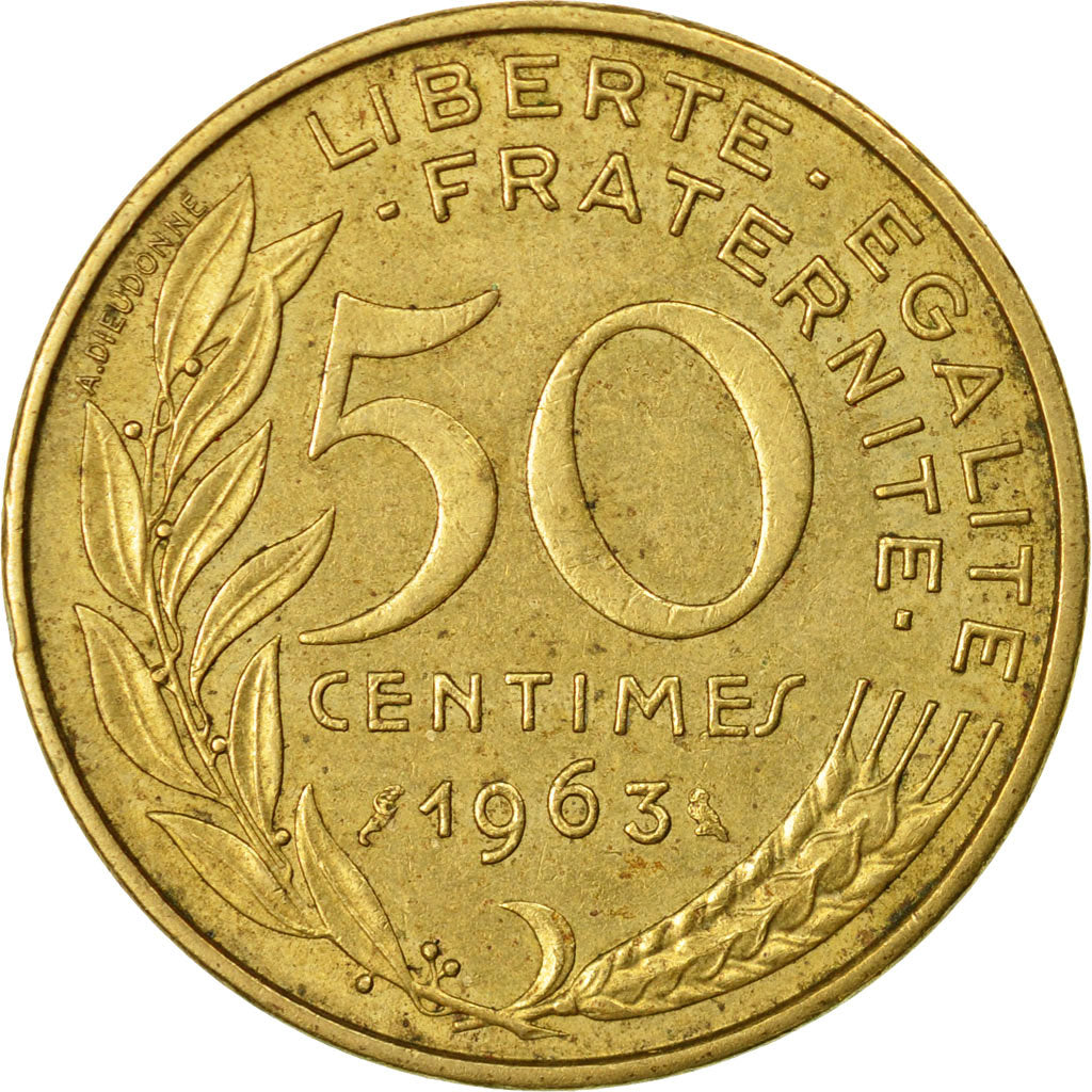Coin, France, Marianne, 50 Centimes, 1963, Paris, VF(30-35), Aluminum-Bronze