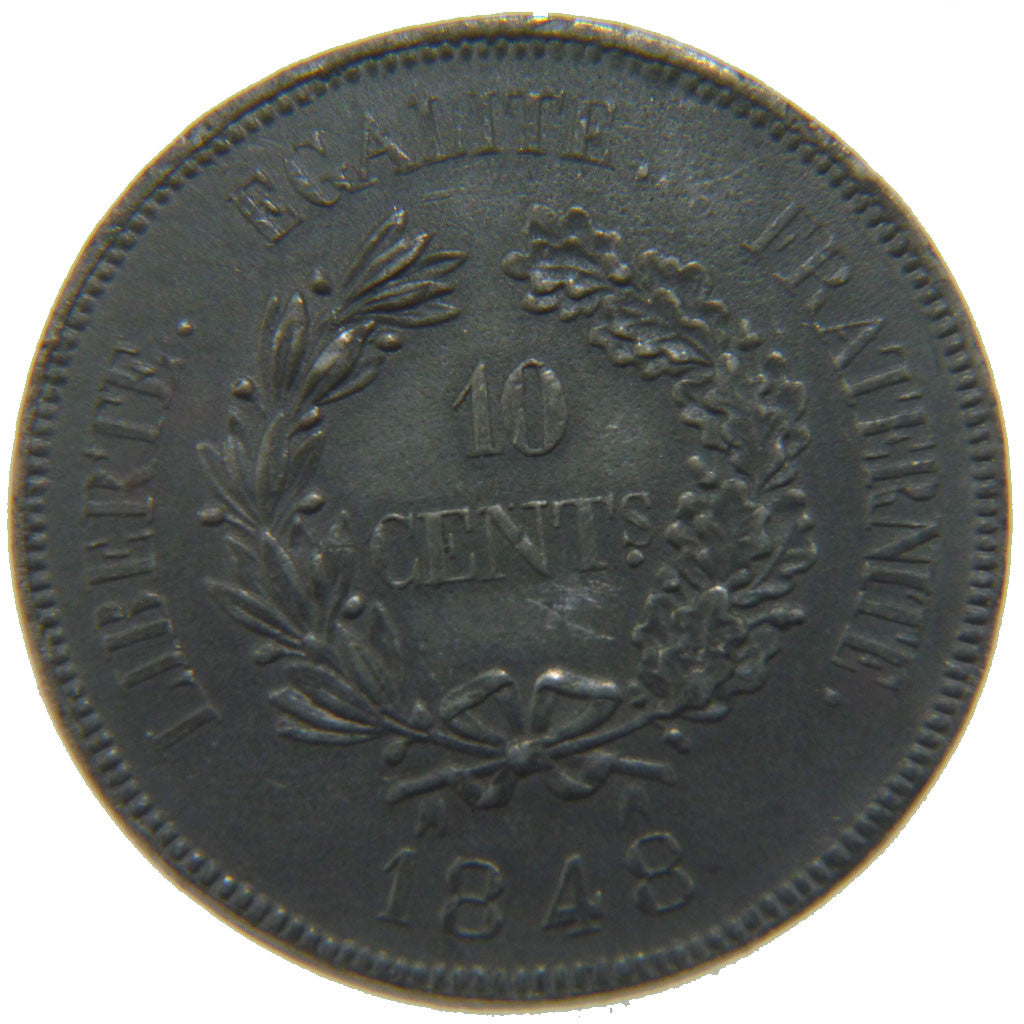 France, 10 Centimes, 2ème Concours de Gayrard, 1848, Paris, Essai, Étain