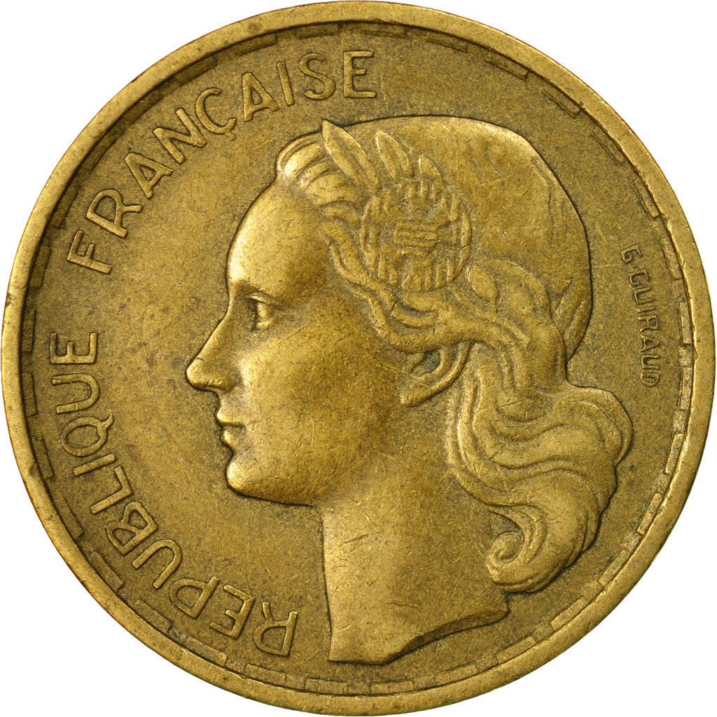 Moneta, Francia, Guiraud, 20 Francs, 1950, Paris, BB, Alluminio-bronzo