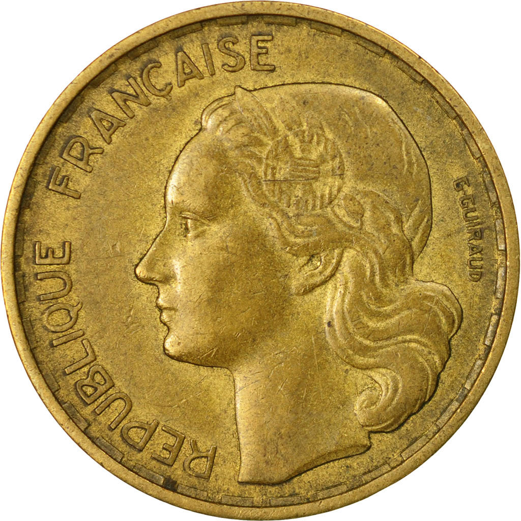 Moneta, Francia, Guiraud, 20 Francs, 1951, Paris, MB+, Alluminio-bronzo