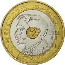 Coin, France, Pierre de Coubertin, 20 Francs, 1994, Paris, VF(30-35)