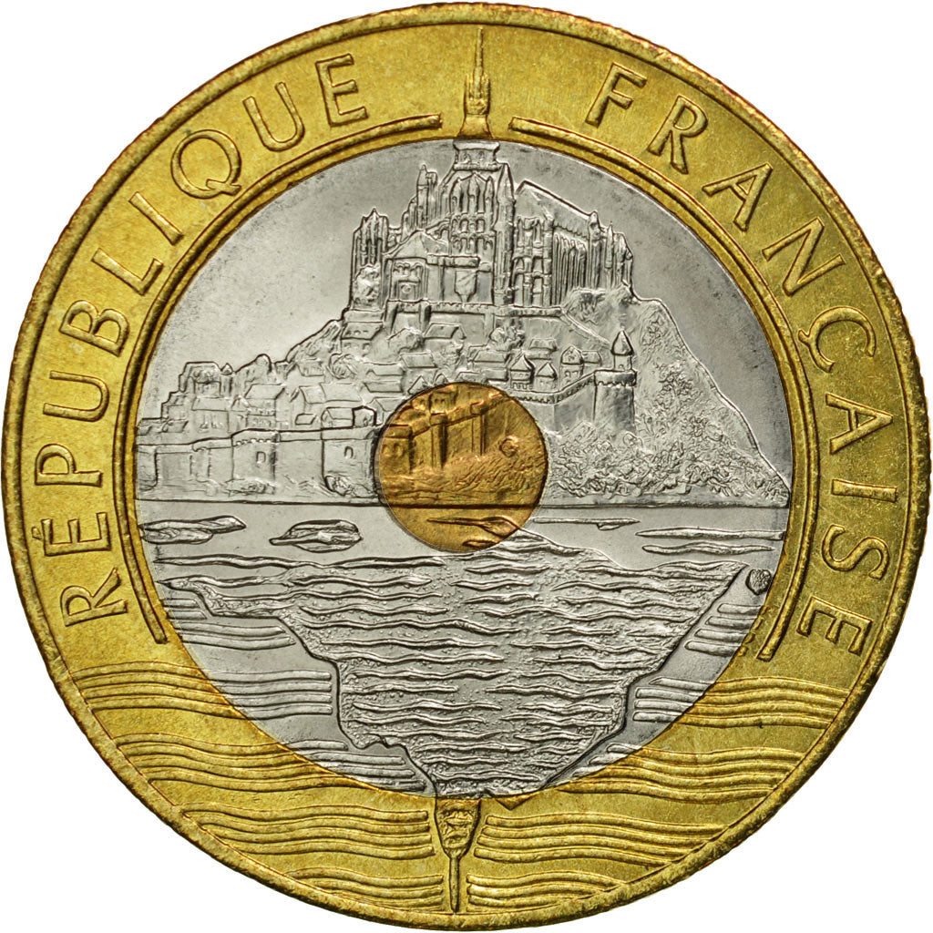Coin, France, Mont Saint Michel, 20 Francs, 1994, Paris, EF(40-45)
