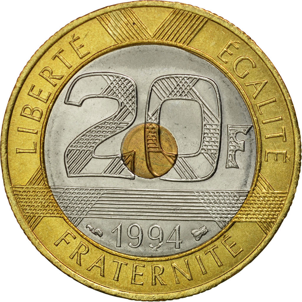 Coin, France, Mont Saint Michel, 20 Francs, 1994, Paris, EF(40-45)