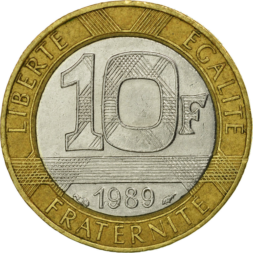 Coin, France, Génie, 10 Francs, 1989, Paris, VF(30-35), Bi-Metallic, KM:964.1