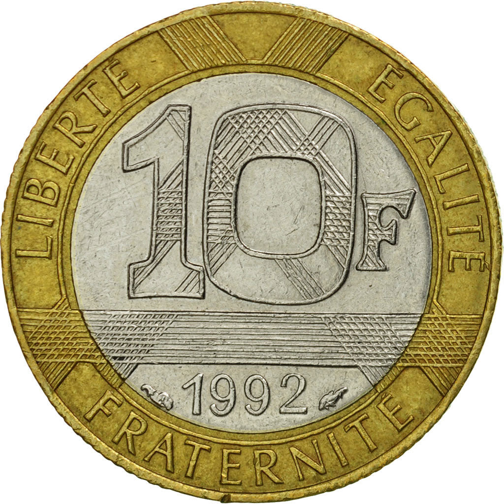 Moneta, Francia, Génie, 10 Francs, 1992, Paris, BB, Bi-metallico, KM:964.1, Le