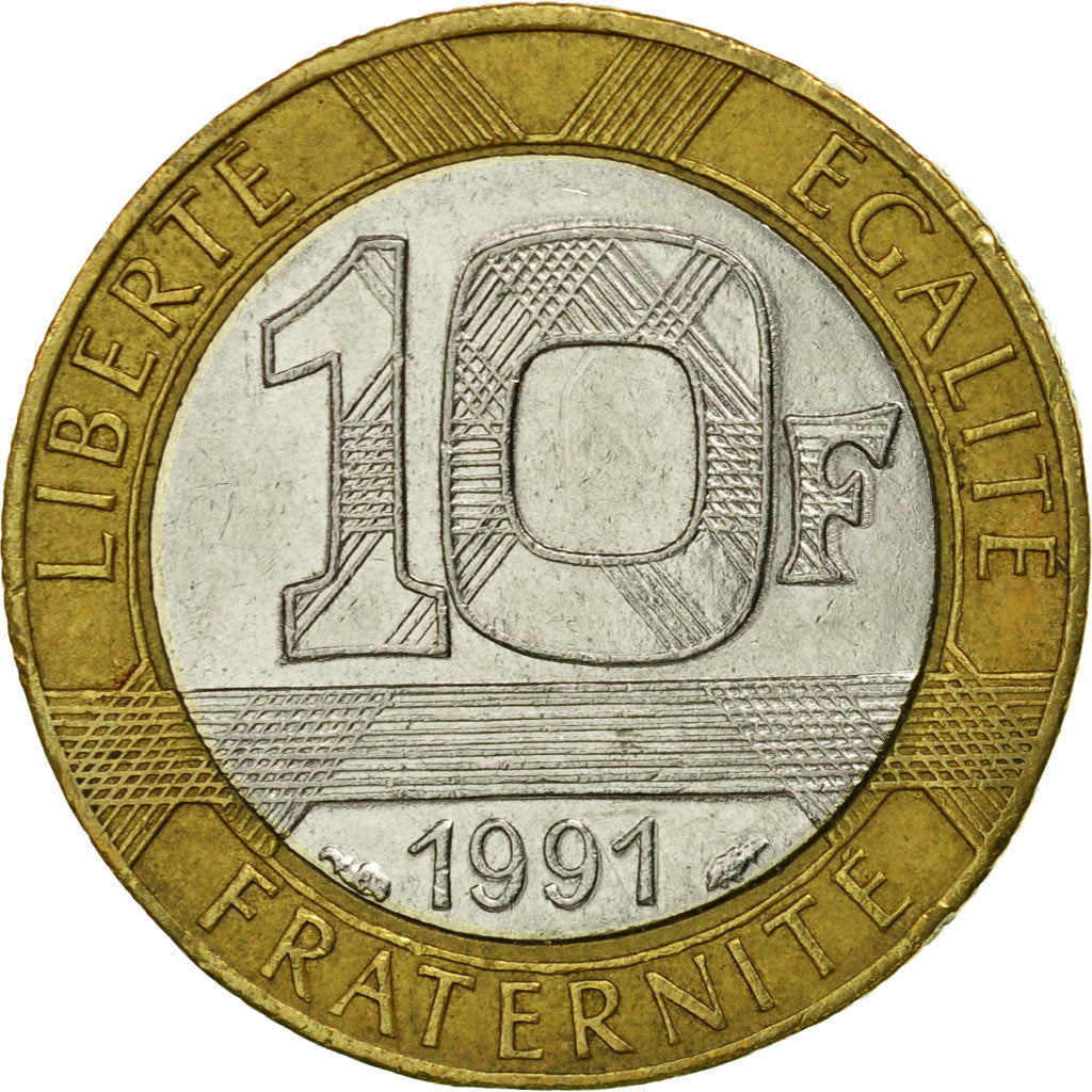 Coin, France, Génie, 10 Francs, 1991, Paris, EF(40-45), Bi-Metallic, KM:964.1