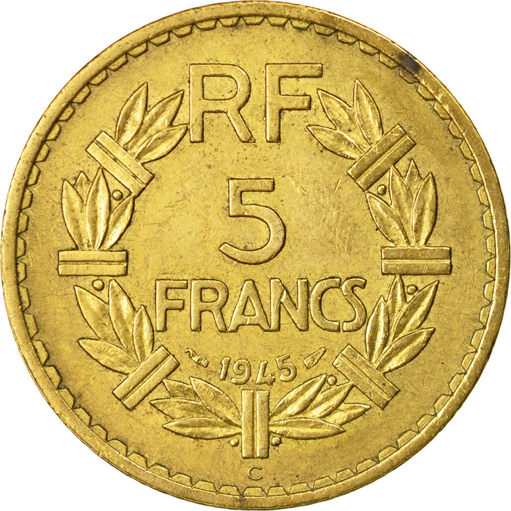 Coin, France, Lavrillier, 5 Francs, 1945, Castelsarrasin, EF(40-45)