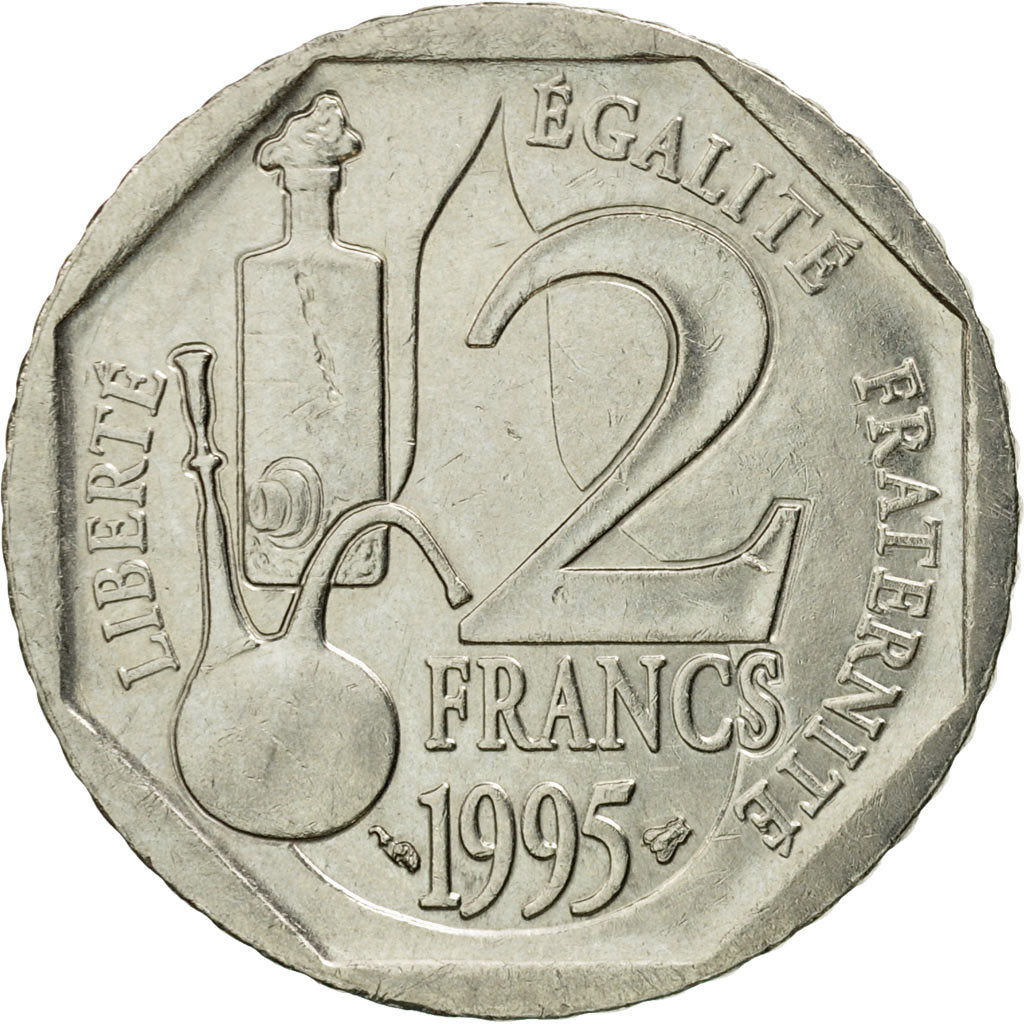 Coin, France, Pasteur, 2 Francs, 1995, Paris, EF(40-45), Nickel, KM:1119, Le