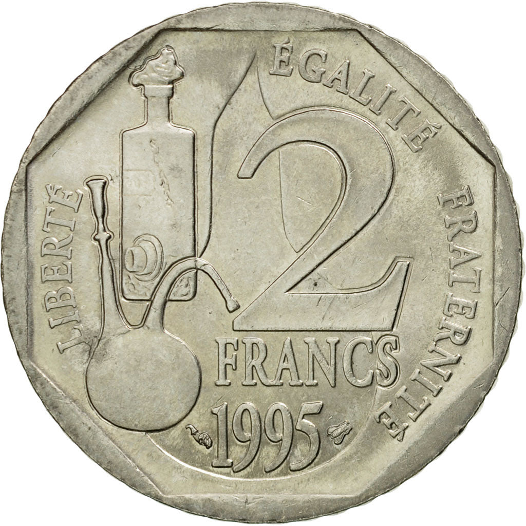 Moneta, Francia, Pasteur, 2 Francs, 1995, Paris, MB+, Nichel, KM:1119, Le