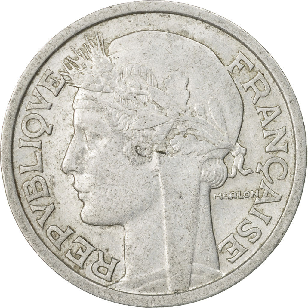 Münze, Frankreich, Morlon, 2 Francs, 1948, Paris, S+, Aluminium, KM:886a.1, Le