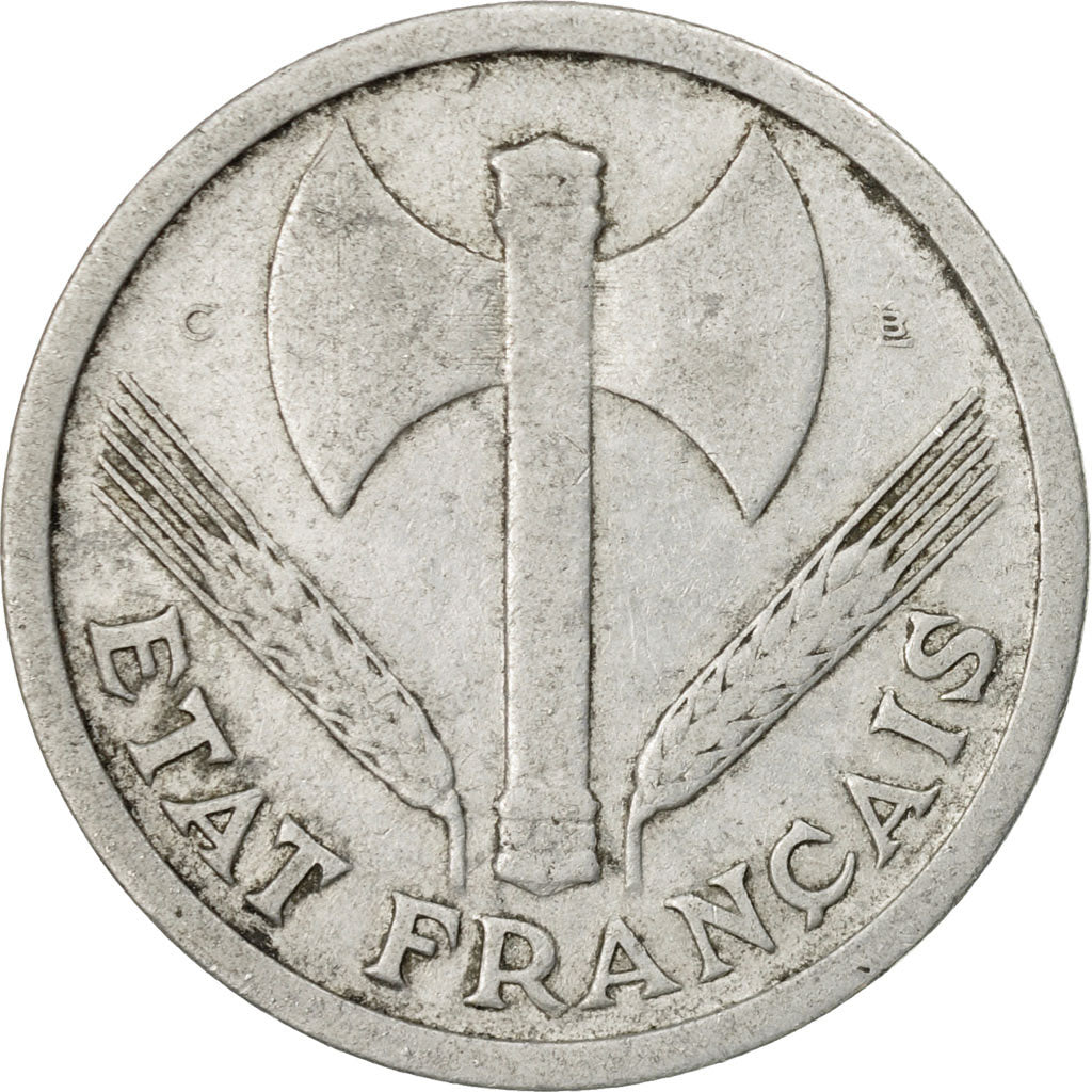 Coin, France, Bazor, 2 Francs, 1944, Castelsarrasin, VF(20-25), Aluminum