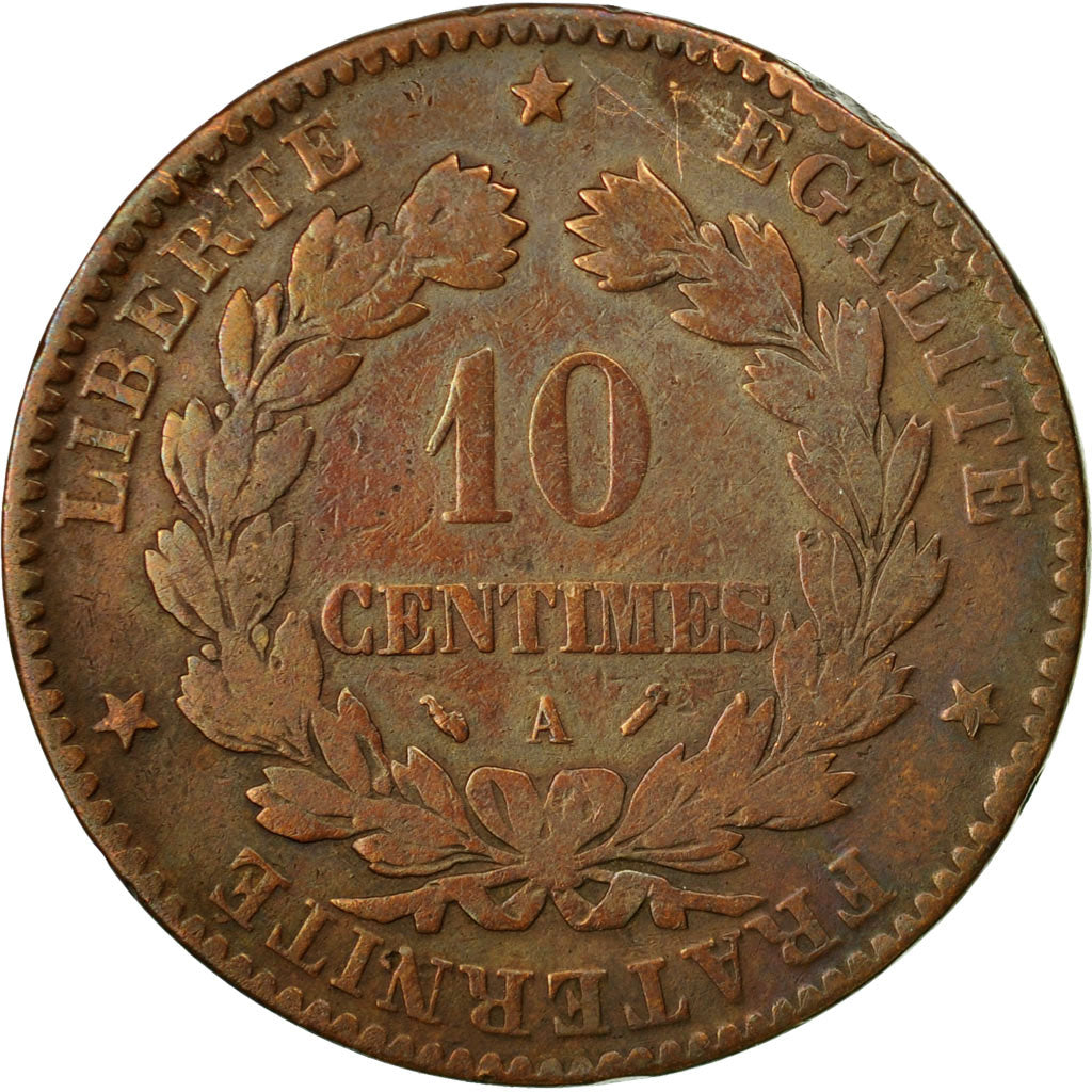 Coin, France, Cérès, 10 Centimes, 1896, Paris, VF(20-25), Bronze, KM:815.1, Le