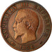 Moneda, Francia, Napoleon III, Napoléon III, 5 Centimes, 1856, Strasbourg, BC+