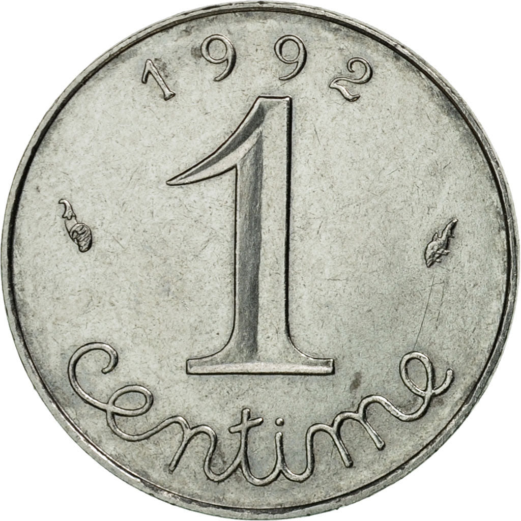 Coin, France, Épi, Centime, 1992, Paris, AU(55-58), Stainless Steel, KM:928, Le