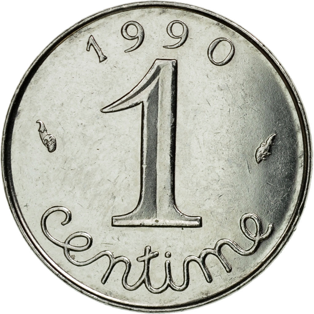 Coin, France, Épi, Centime, 1990, Paris, MS(63), Stainless Steel, KM:928