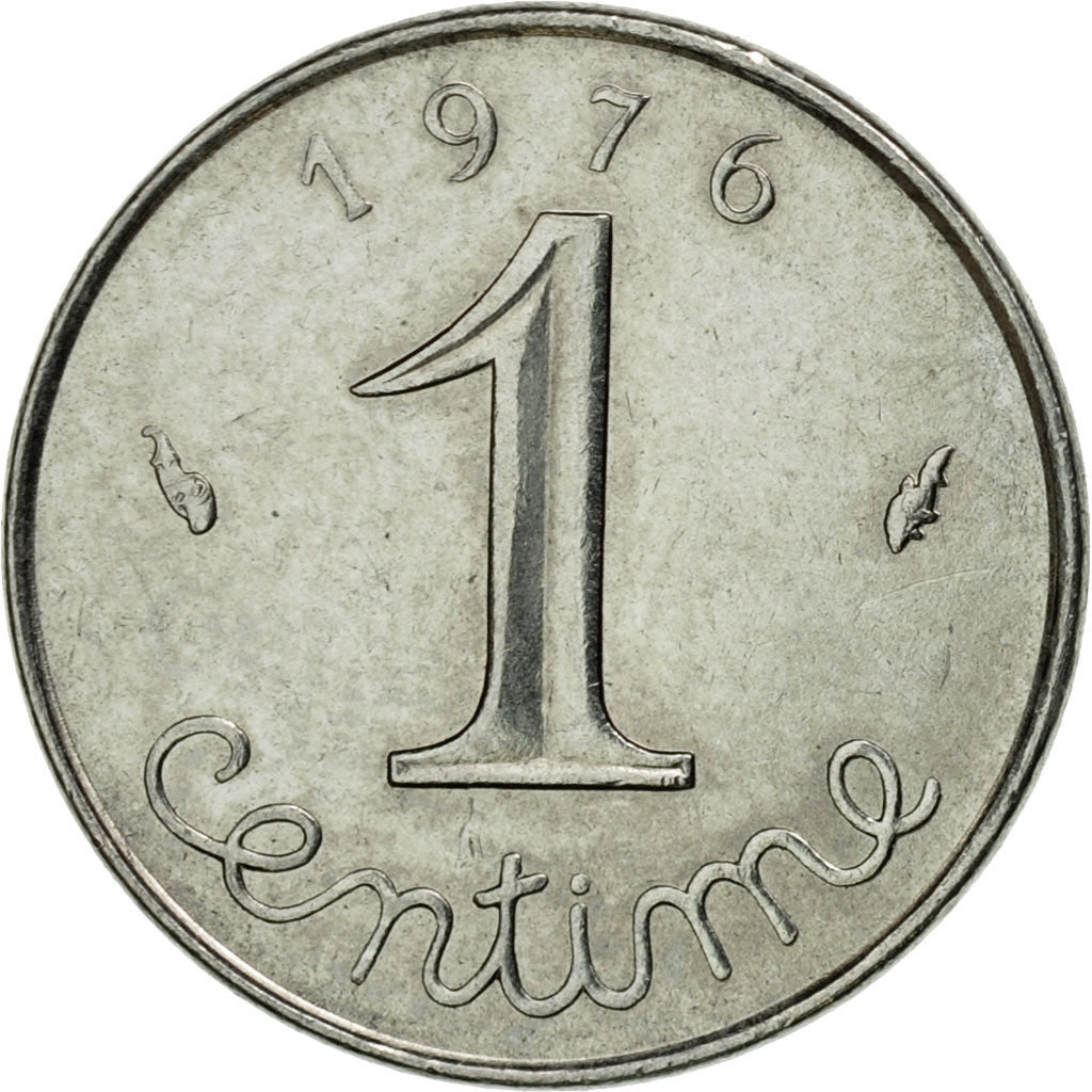 Moneta, Francja, Épi, Centime, 1976, Paris, AU(55-58), Stal nierdzewna, KM:928