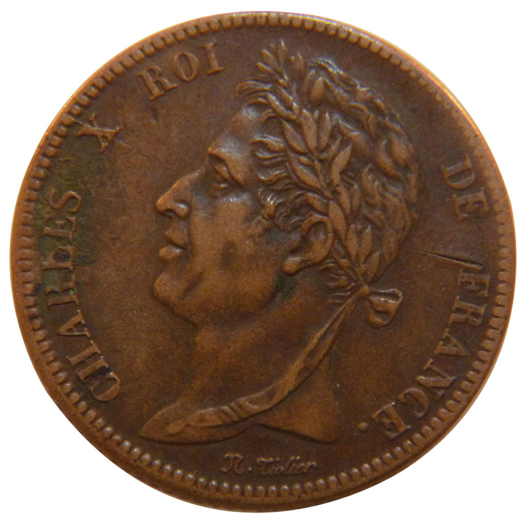 Guyana, 5 Centimes, 1828, Paris, BB, Bronzo