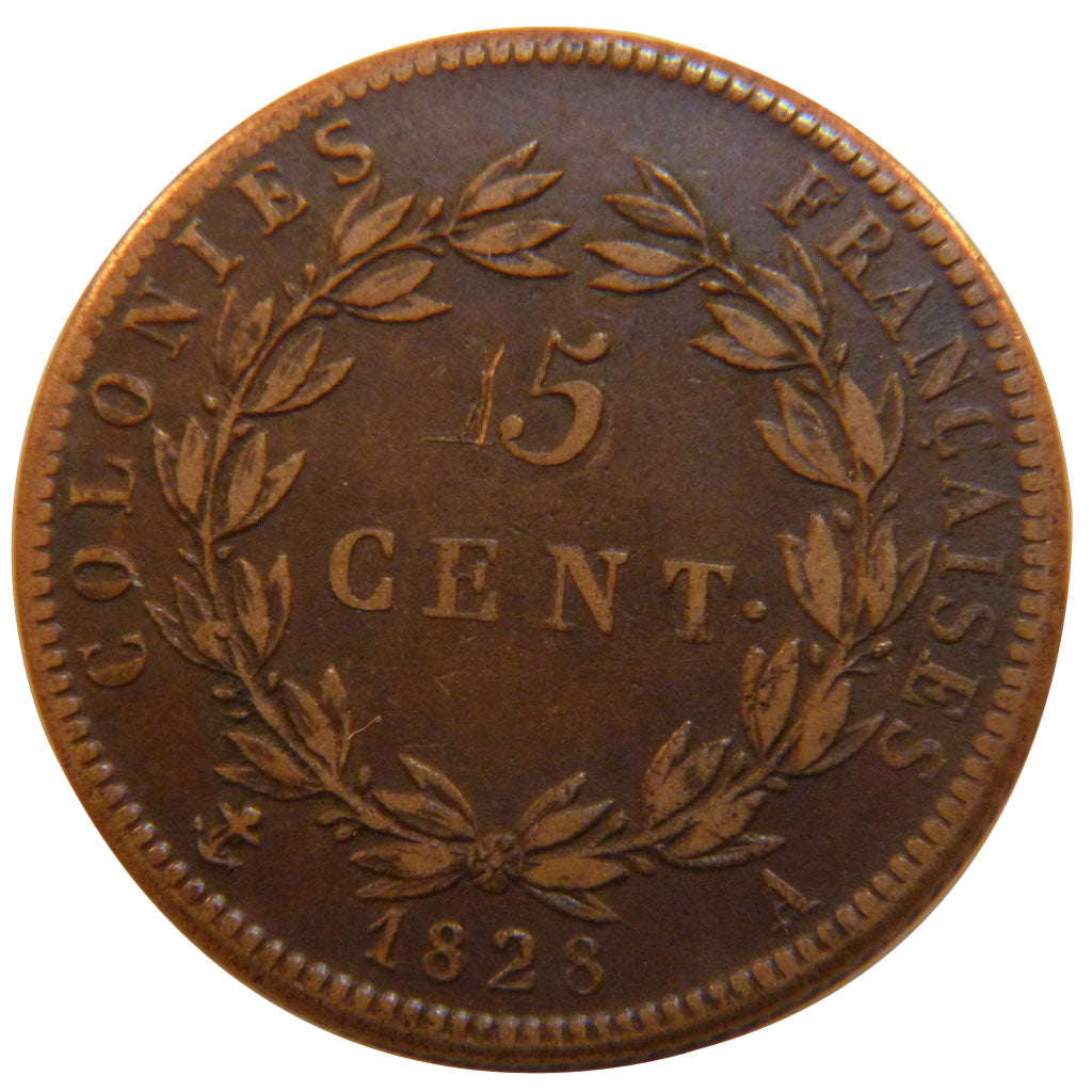 Guyana, 5 Centimes, 1828, Paris, BB, Bronzo